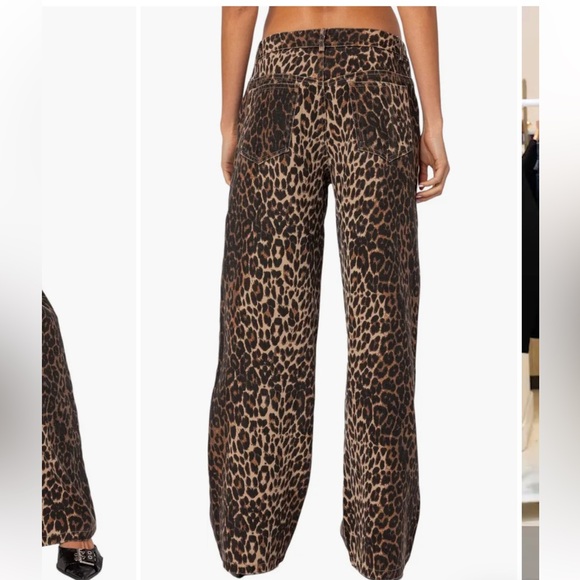 EDIKTED Print Straight Leg Jeans Size Medium - Picture 3 of 8